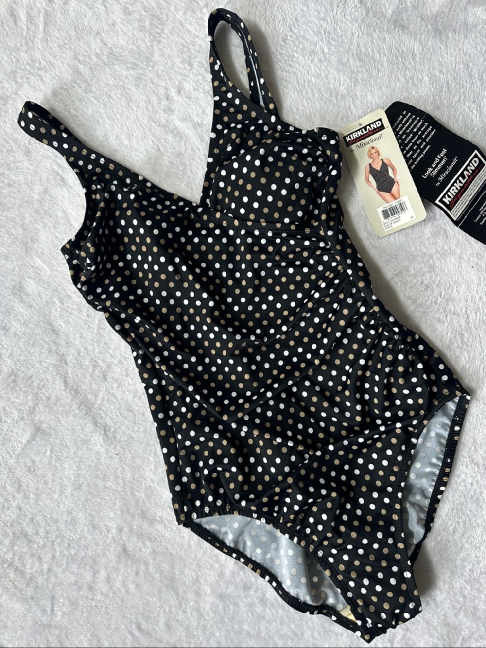 Nwt Miraclesuit Kirkland One Piece Polka‎ Dot Pinup Girl Shapewear Swim Suit 8